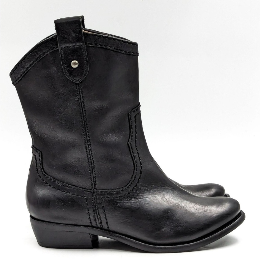 Fossil Women Black Leather Cowboy Western Festival Boots size 9.5